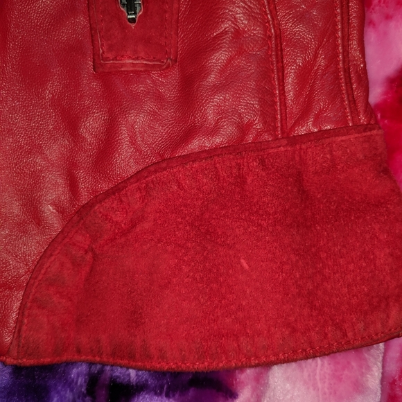 ZAC POSEN x Target Red Leather & Suede Jacket - Picture 6 of 7